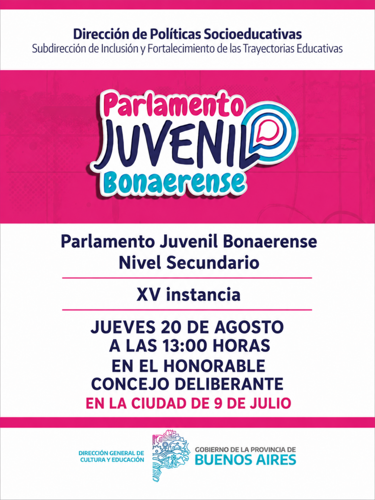 Alumnos de escuelas del distrito participarán del XV Parlamento Juvenil Bonaerense