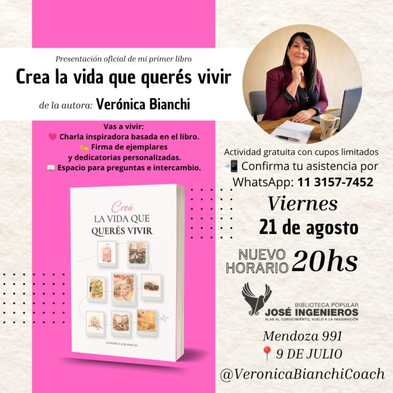 Una coaching presenta su primer libro y brindará una conferencia gratuita en la Biblioteca José Ingenieros