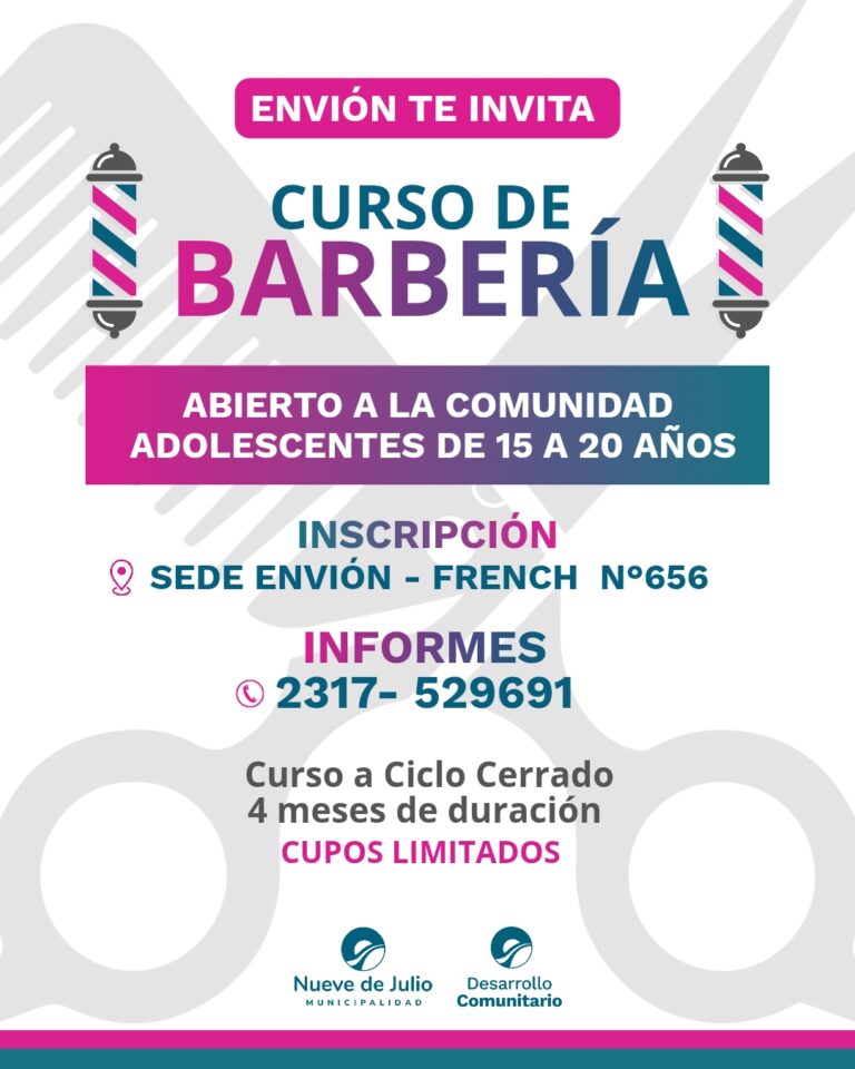 El Programa Envión abrió la inscripción para un curso de barbería destinado a jóvenes