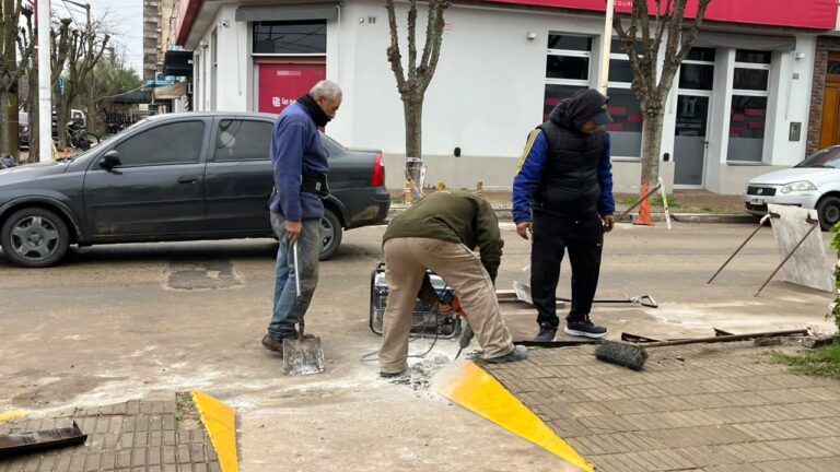 Reparación de ochavas: continúan los trabajos de acondicionamiento en la ciudad