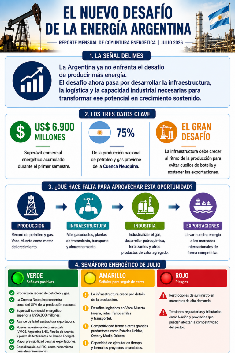 Argentina consolida su superávit energético y enfrenta el desafío de ampliar la infraestructura