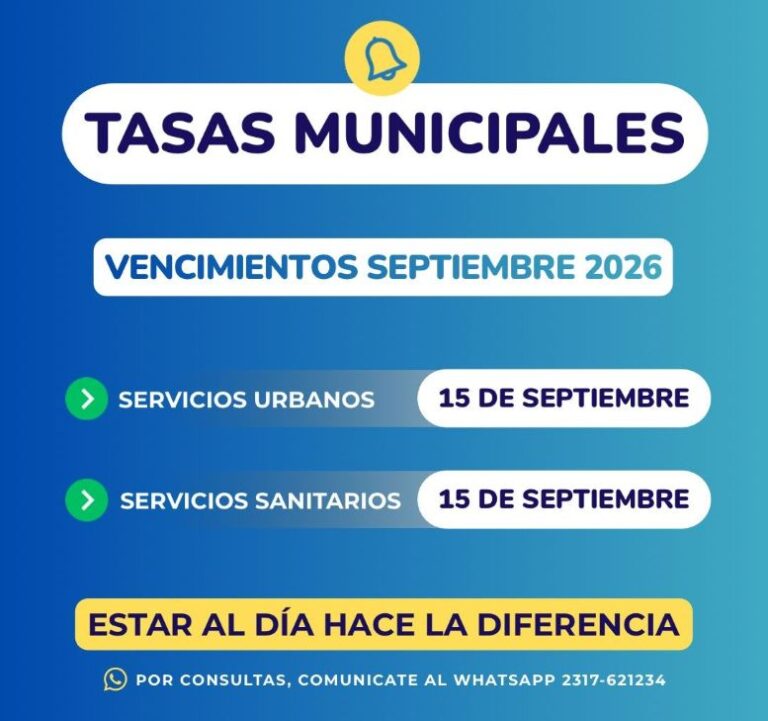 Vencimientos en septiembre de tasas municipales
