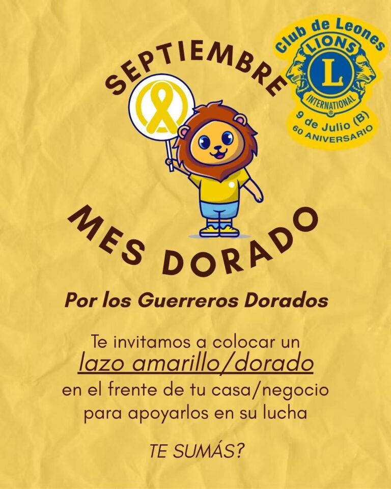 Septiembre Dorado: Leones nuevejuliense se suma a la campaña que acompaña a los “Guerreros Dorados”