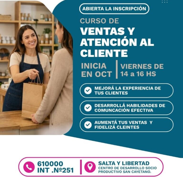 Se realizará un curso de ventas y atención al cliente