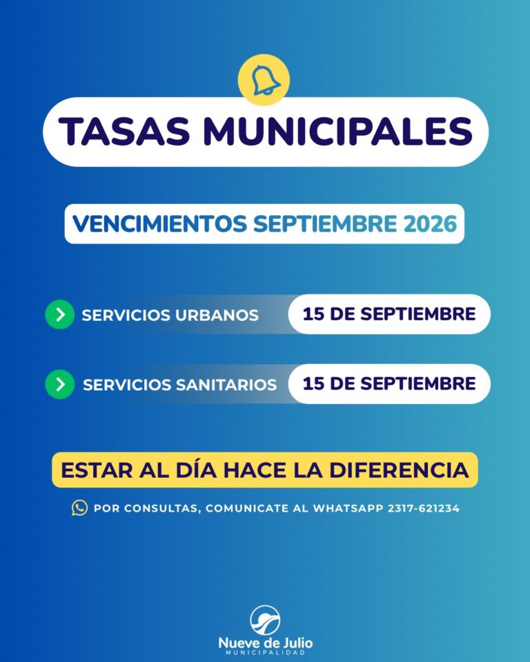 Tasas municipales: vencen este martes los servicios urbanos y sanitarios
