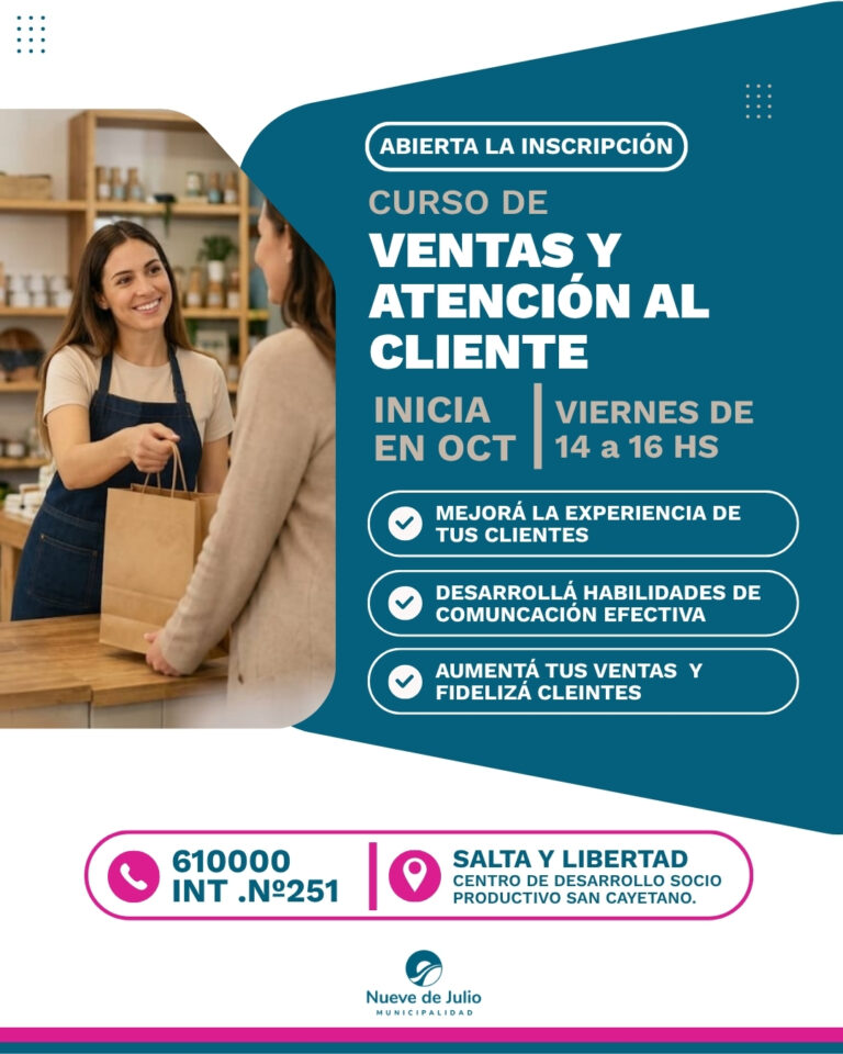 Nueve de Julio impulsa una capacitación para potenciar las ventas y la atención al cliente